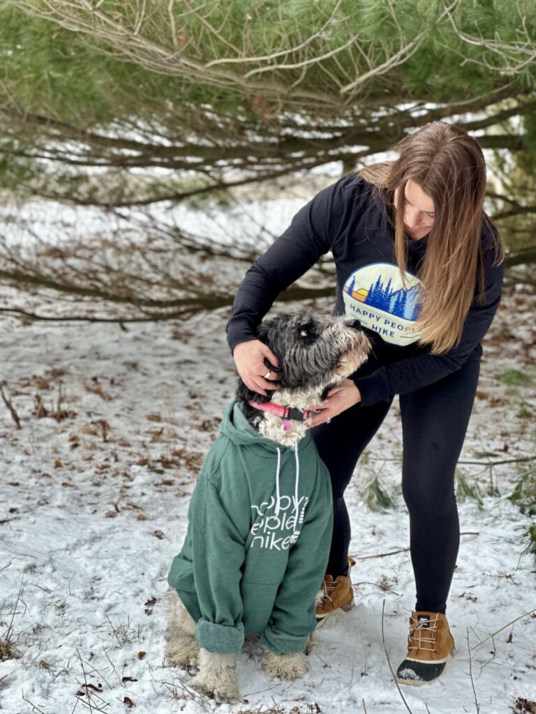 Happy People Hike, softest sweatshirt ever hoodie! For dogs too :).
