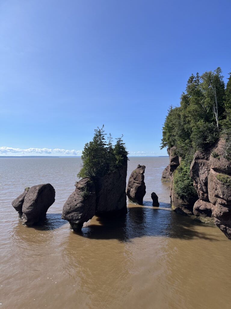 Hopewell Rocks in New Brunswick at High Tide.