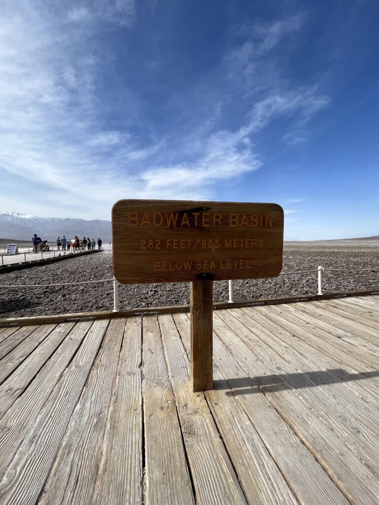 The lowest point of the Western Hemisphere: Badwater Basin.