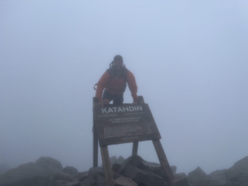 Mount Katahdin Summit in Maine. My favorite day hike on the Appalachian Trail, even with the fog :).