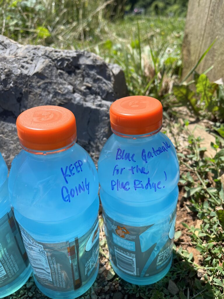 Trail magic we gave out came in the form of motivational gatorades for the hiking community!