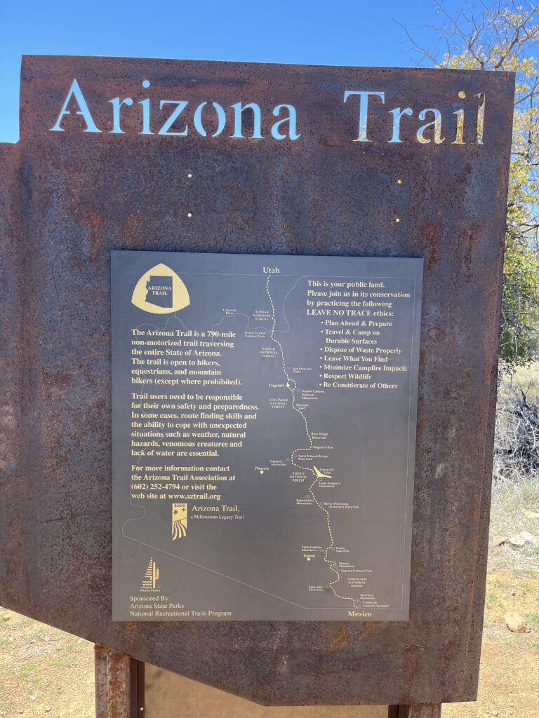 The Arizona Trail is a long hiking trail that stretches 800 miles from Mexico to Utah.